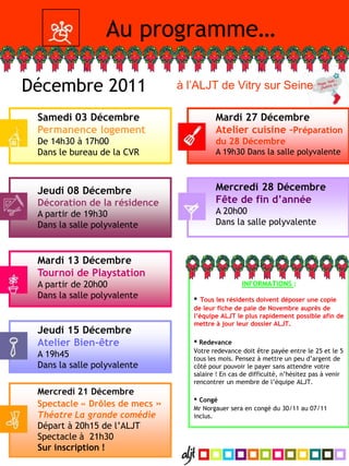 Programme décembre 2011
