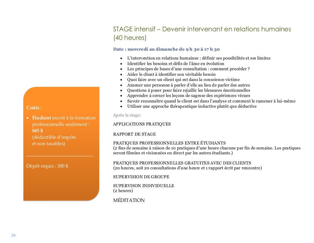 Programme de formation 2013