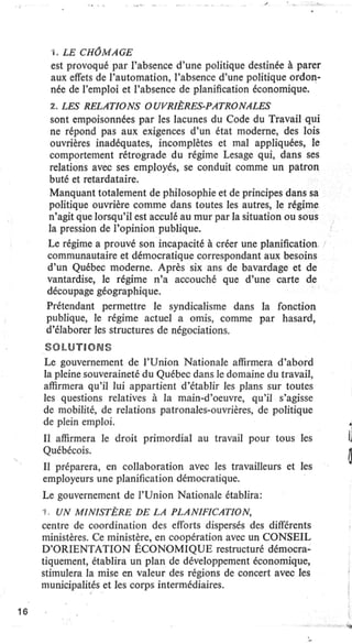 Programme de l'Union Nationale (1966)