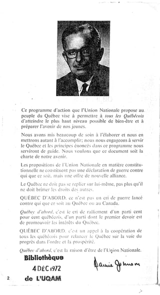 Programme de l'Union Nationale (1966)