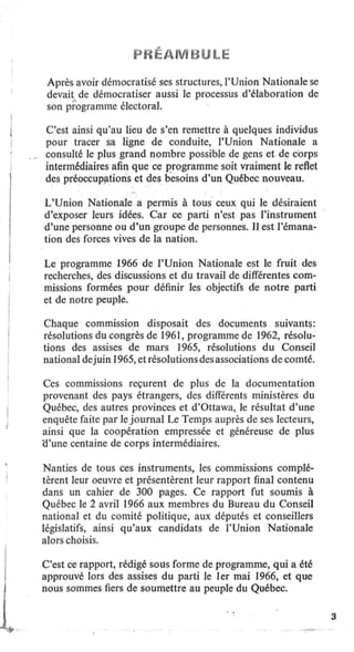 Programme de l'Union Nationale (1966)