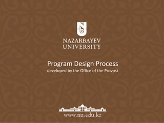 Program Design Process
developed by the Office of the Provost
 