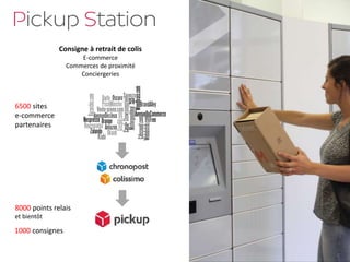 6500 sites
e-commerce
partenaires
8000 points relais
et bientôt
Consigne à retrait de colis
E-commerce
Commerces de proximité
Conciergeries
1000 consignes
 