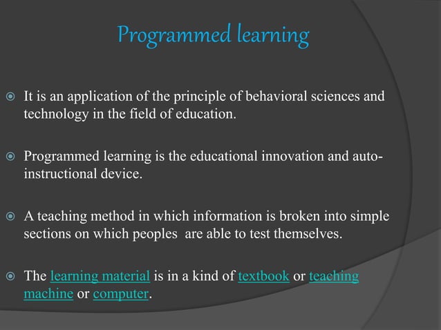 Programmed learning | PPTX | Science