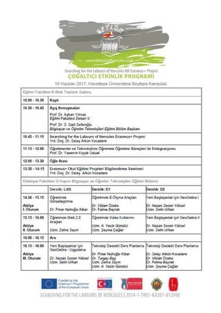 Programme of the Multiplier Event  hacettepe