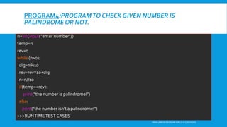Python Programme list | PPT