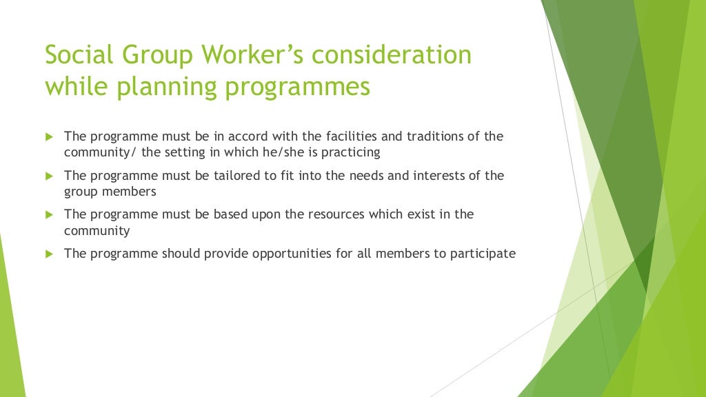 Programme planning in social group work