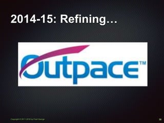 Copyright © 2011-2016 by Fred George
2014-15: Refining…
38
 