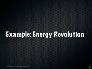 Example: Energy Revolution



Copyright © 2011 by Forward Internet Group, Ltd   23
 