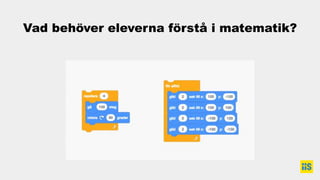 Vad behöver eleverna förstå i matematik?
 