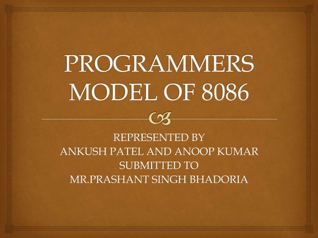 Programmers model of 8086 | PPT
