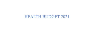 HEALTH BUDGET 2021
 