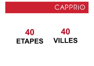 40
ETAPES
40
VILLES
 