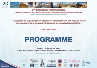 Programme Symposium International de Tunis