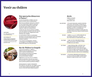 7978
Venir au théâtre
Nos spectacles démarrent
à l’heure !
Les soirs de spectacle, le théâtre ouvre ses
portes une heure avant la représentation.
Merci de vous présenter à l’accueil au minimum
30 à 45 minutes avant le début du spectacle,
pour permettre la fluidité des entrées liées
à la sécurité, éviter les files d’attente et
respecter le début des représentations.
Compte tenu des mesures sanitaires variables,
nous vous invitons à consulter notre site Internet,
que nous mettrons à jour régulièrement selon
l’évolution des consignes.
En cas d’arrivée en retard, la numérotation
des places ne sera plus garantie après la fermeture
des portes et l’accès à la salle se fera sous
certaines conditions.
Il est interdit de photographier, de filmer
ou d’enregistrer et les téléphones portables
doivent être éteints lors des spectacles.
Bar du Théâtre La Coupole
Le bar vous accueille au 1er
étage du
théâtre les soirs de spectacle : une heure
avant et après les représentations.
Nous proposons des boissons alcoolisées
et non alcoolisées, des collations,
ainsi que des boissons chaudes.
Règlements en euros par CB ou en espèces.
Après les spectacles, retrouvez-vous autour
d’un verre pour un moment convivial en famille,
avec vos amis et parfois les artistes du théâtre !
rESTAURANTS ET BARS À PROXIMITÉ
Pour découvrir une liste pour vous régaler ou boire
un verre avant et après nos spectacles, rendez-
vous sur notre site Internet www.lacoupole.fr.
vestiaire
Au 1er
étage, gratuit et surveillé
lors des représentations.
accessibilité
L’accès en salle pour les personnes
à mobilité réduite est possible par
un ascenseur depuis l’accueil du théâtre.
Les enfants de moins de 3 ans ne sont
pas admis en salle.
Accès
Théâtre La Coupole
2, Croisée des Lys
68300 Saint-Louis
→ À la sortie d’autoroute, prendre la direction
centre-ville, suivre Parking “ Croisée des Lys ”.
Le parking de 400 places situé sous le théâtre
est gratuit, surveillé, et accessible par la rue
Théo-Bachmann et la rue de Mulhouse.
Le stationnement est illimité en soirée après 18h,
et limité à 3 heures avec disque de stationnement
en journée.
→ Lignes 1, 2, 4, 5, 6, 7. Arrêt Croisée des Lys
ou Carrefour Central puis 2 min à pied.
Plus d’informations sur www.distribus.com
→ Ligne 3 du Tram reliant Bâle (Suisse) à
Saint-Louis (France). Arrêt Gare ou Soleil,
le théâtre est à 500 mètres.
→ Lignes Mulhouse-Bâle, arrêt Saint-Louis,
ou Strasbourg-Mulhouse puis Saint-Louis.
Le théâtre se trouve à 7 min à pied de la gare,
en sortant de la gare à droite puis tout droit vers
la direction du centre-ville. Le bâtiment du théâtre
est situé en face de la mairie et de la médiathèque.
→ L’EuroAirport Bâle/Mulhouse/Freiburg est
à 10 min en voiture du théâtre. Navette reliant
l’aéroport à la gare de Saint-Louis, sur place.
En voiture
En bus
En tram
En train
En avion
 