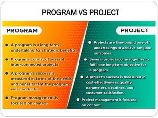 PROGRAM VS PROJECT
 