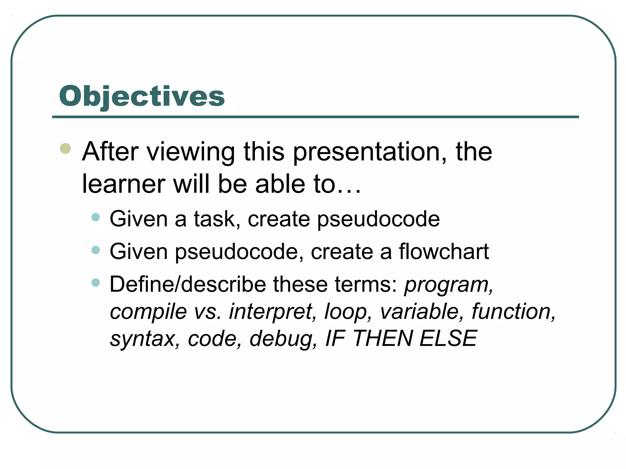 Programming | PPT
