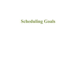 Scheduling Goals
 