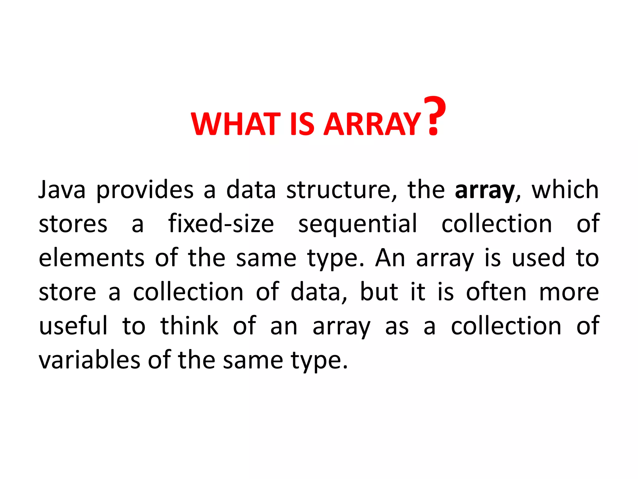 Arrays in java | PPT