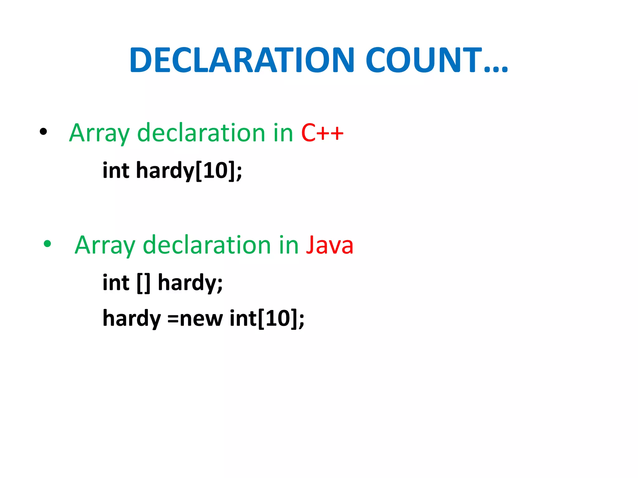 Arrays in java | PPT