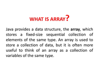 Arrays in java | PPT
