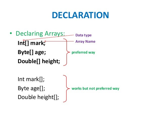 java array declaration