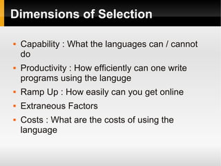 Programming Language Selection | PPT
