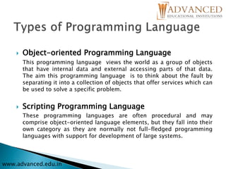 Programming languages ms harsha | PPTX