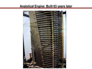 Analytical Engine: Built 63 years later
 