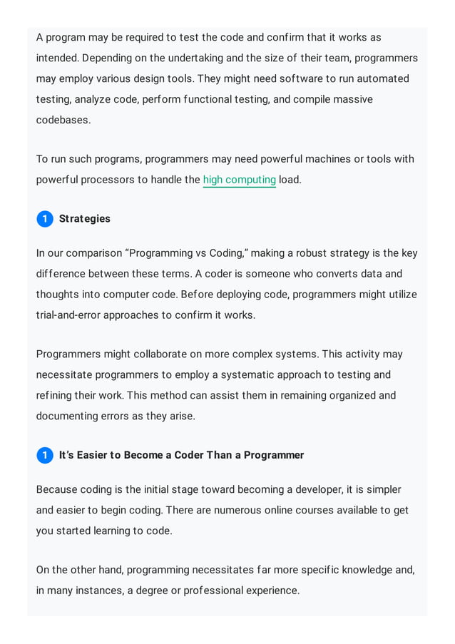 Programming vs Coding: Unveiling The Key Differences | PDF | Operating ...