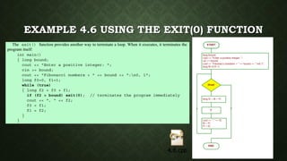 EXAMPLE 4.6 USING THE EXIT(0) FUNCTION
 