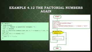 EXAMPLE 4.12 THE FACTORIAL NUMBERS
AGAIN
 
