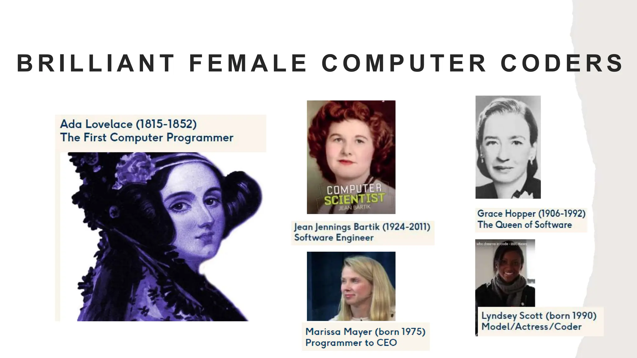 B R I L L I A N T F E M A L E C O M P U T E R C O D E R S
 