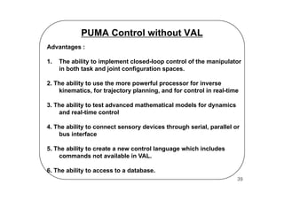 Programming And Controlling Puma Arms