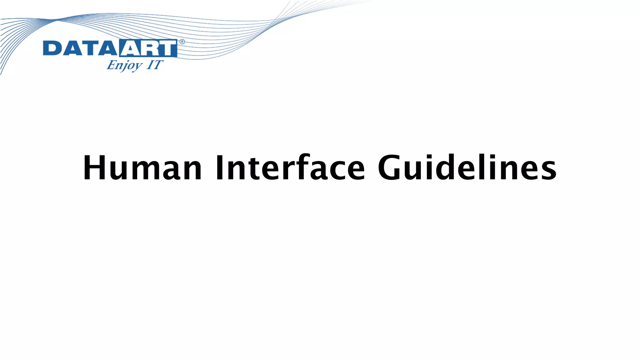 Human Interface Guidelines
 
