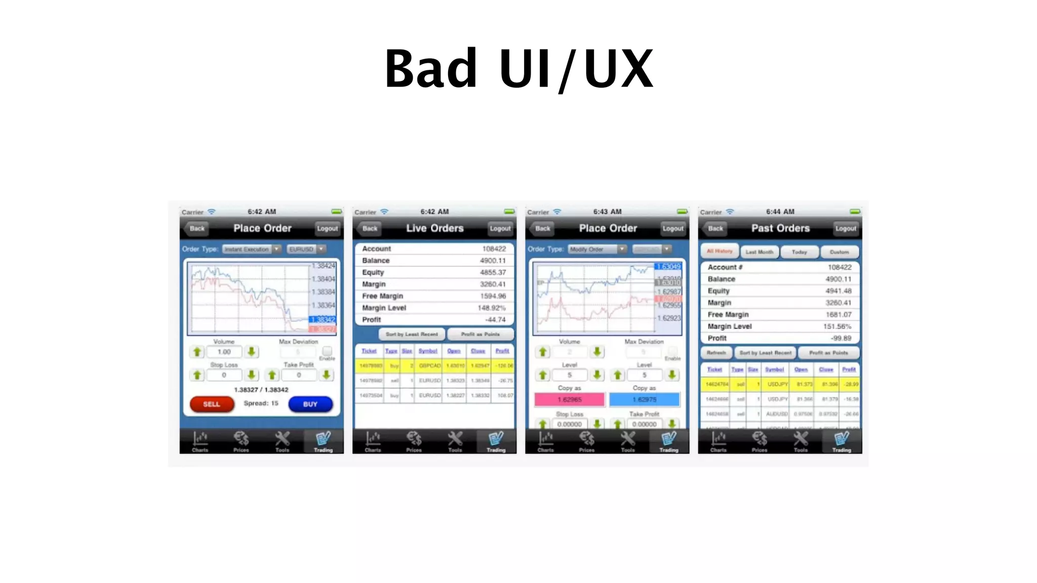 Bad UI/UX
 