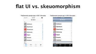 ﬂat UI vs. skeuomorphism
 