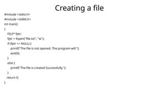 Programming C- File Handling , File Operation | PPTX | Operating ...
