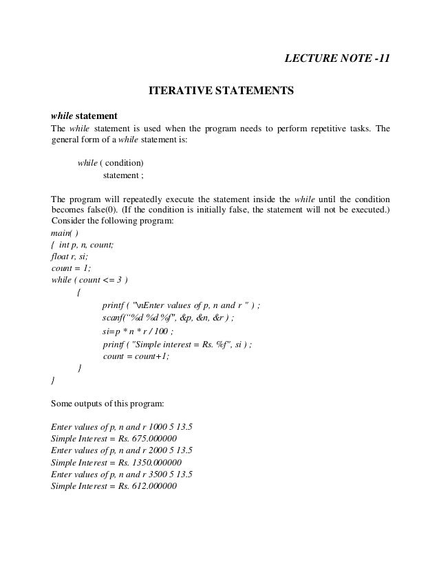 Programming & Data Structure Lecture Notes