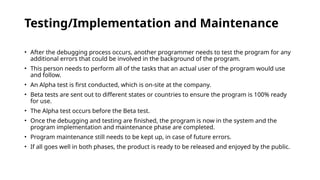 Testing The Program Step In Programming Programming Development LifeCycle11.pptx