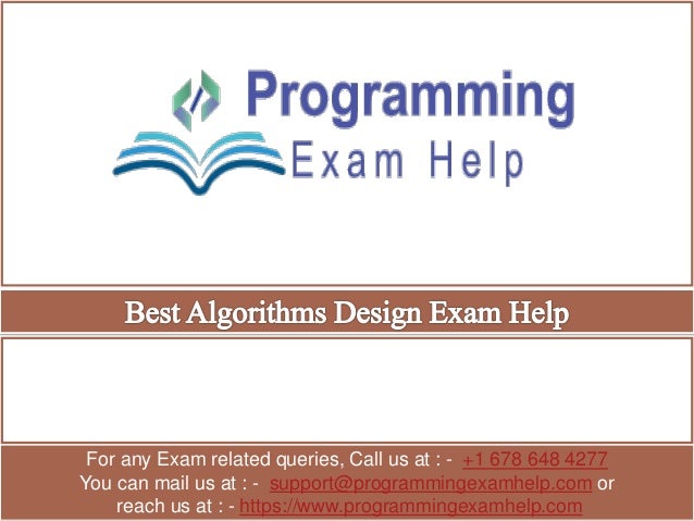 For any Exam related queries, Call us at : - +1 678 648 4277
You can mail us at : - support@programmingexamhelp.com or
reach us at : - https://www.programmingexamhelp.com
 