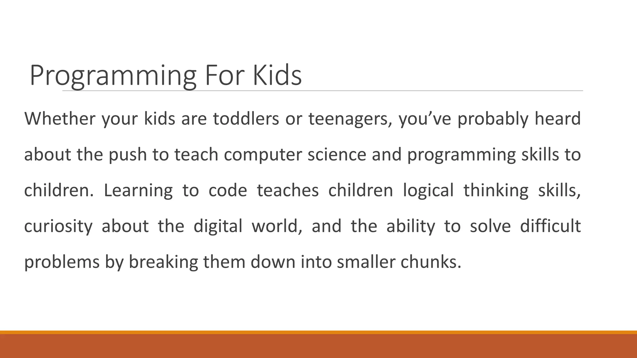 Programming for kids | PPT