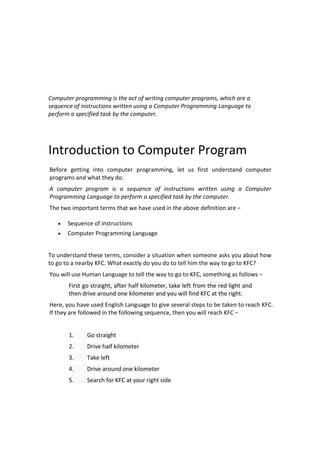 notes on Programming fundamentals | PDF