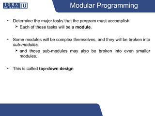 Modular Programming Advan Programming Fundamentals - Lecture 1.ppt