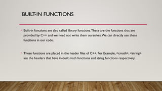 Comprehensive Guide to C++ Functions: Fundamentals and Applications | PPTX