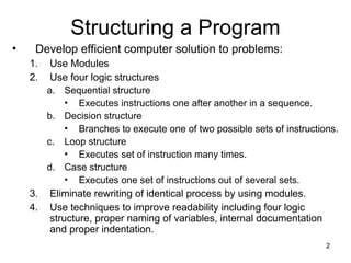 Comprehensive Guide to Programming Fundamentals and Logic Structures | PPT