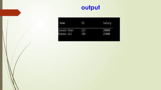 output
 