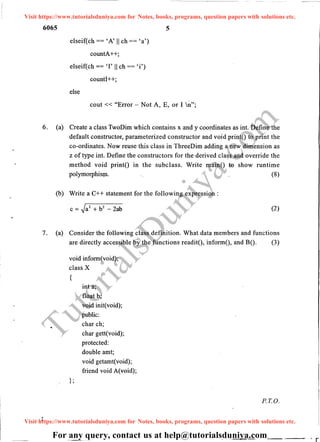 Programming fundamentals using c++ question paper 2014 tutorialsduniya ...