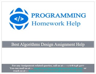 For any Assignment related queries, call us at : - +1 678 648 4277
You can mail us at : - support@programminghomeworkhelp.com or
reach us at : - https://www.programminghomeworkhelp.com/
 