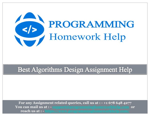 Algorithms Design Assignment Help | PPT